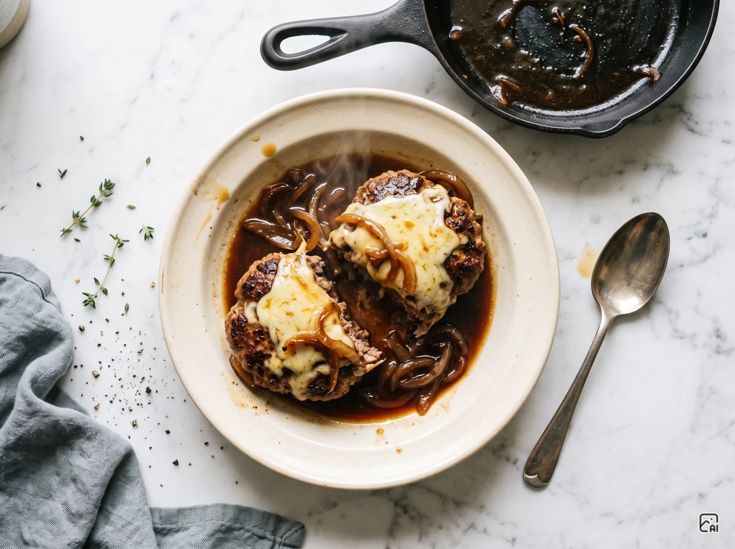 Japanese Ground Beef Patties with Savory Sauce