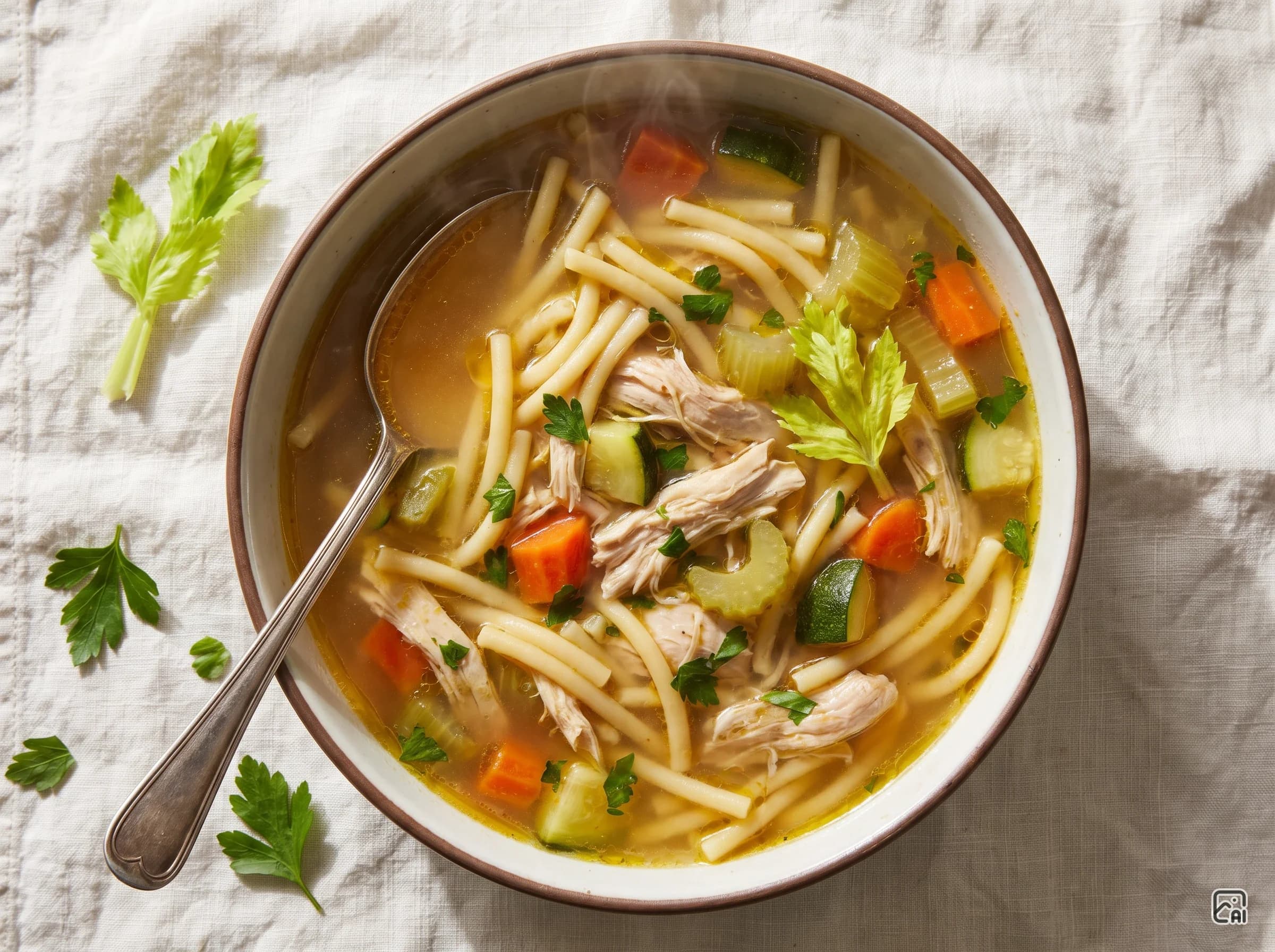 Sopa de Pollo con Fideos