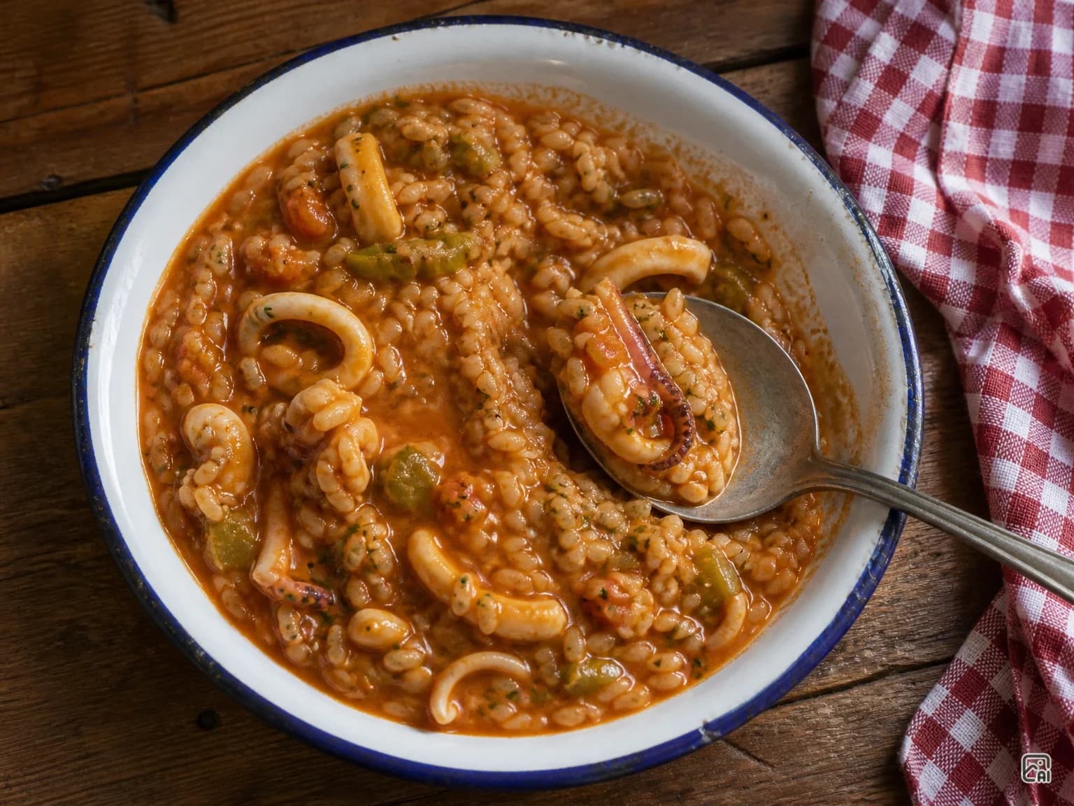 Arròs d'abordo amb calamar