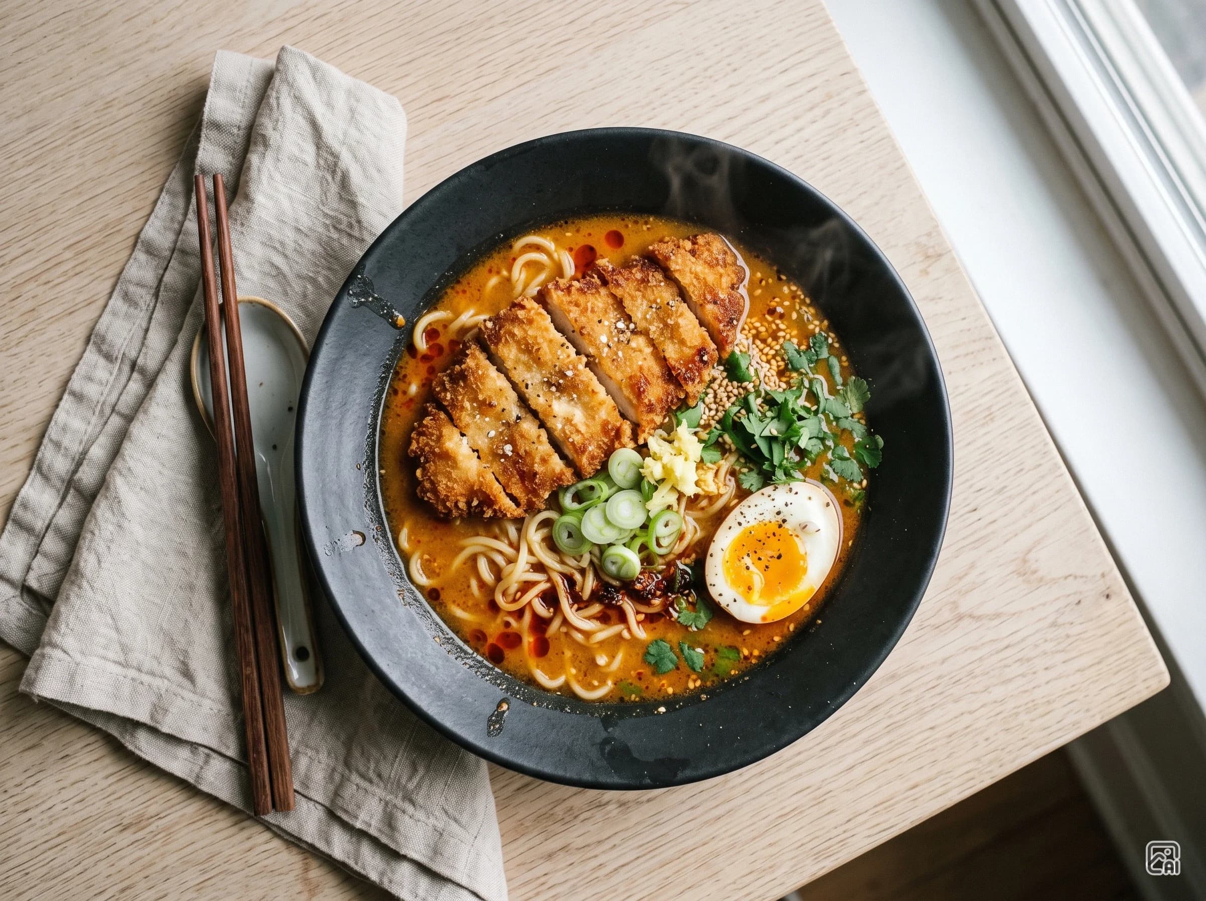 Spicy Miso Ramen with Chicken Katsu