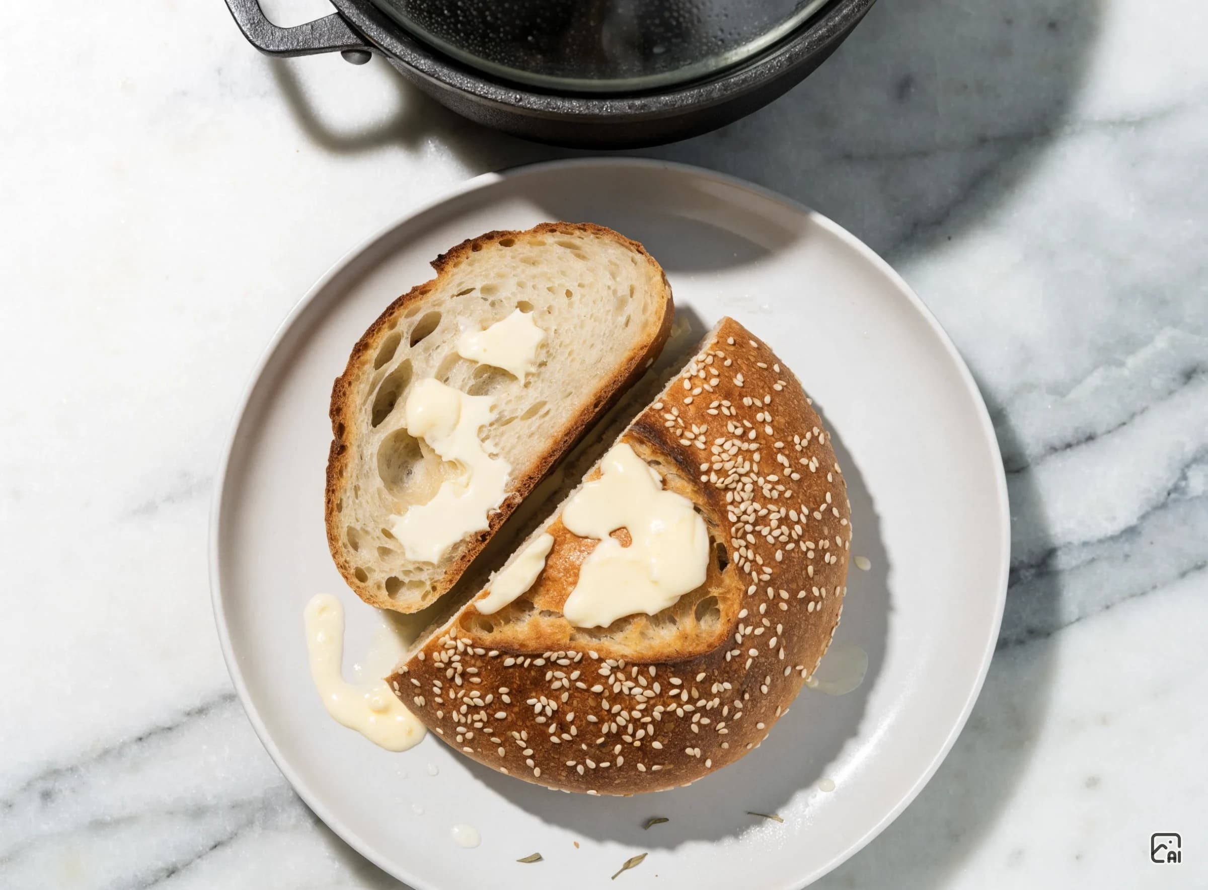 No-Knead Bread with Butter