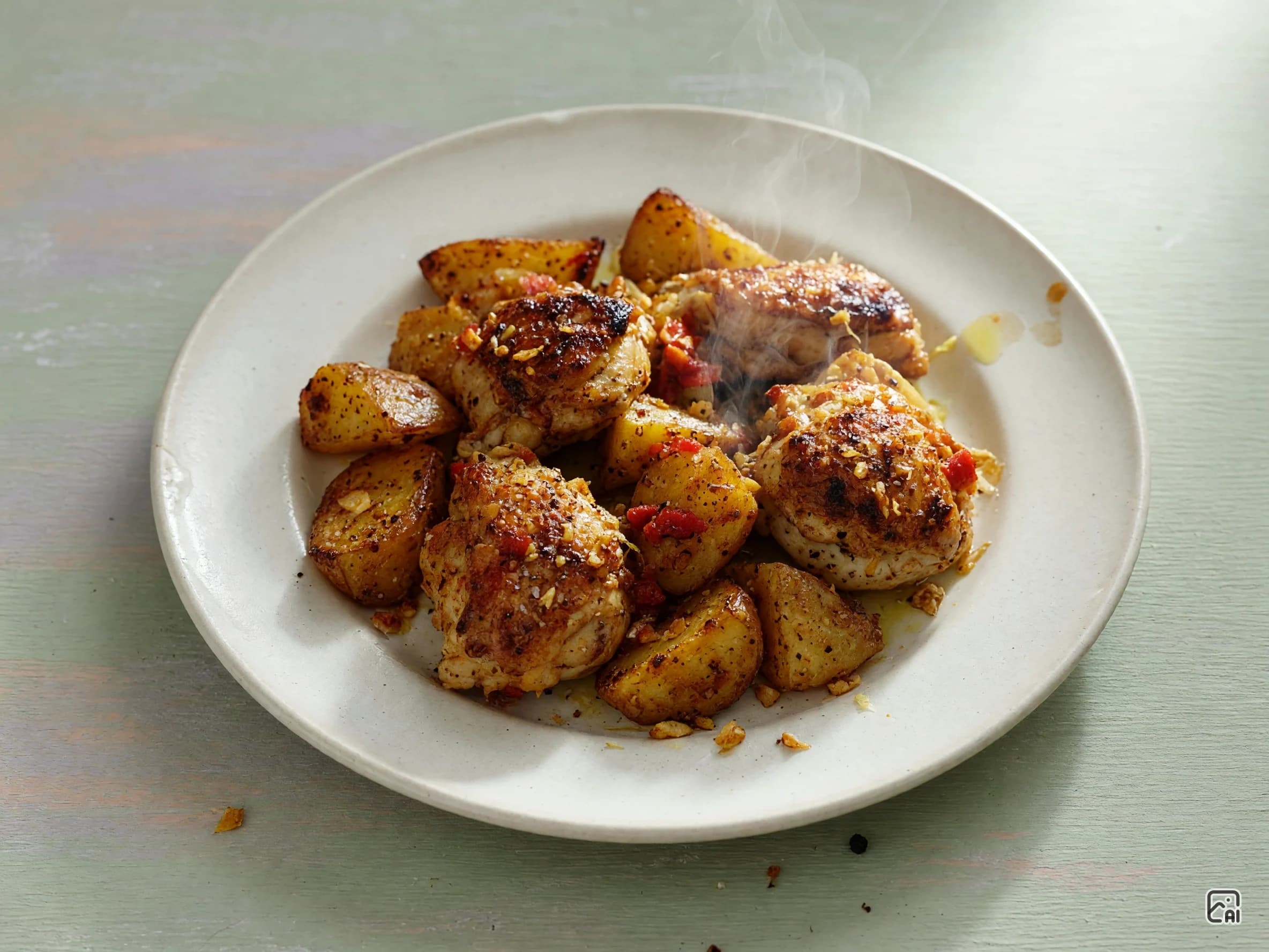 Lebanese Garlic Lemon Chicken & Potatoes