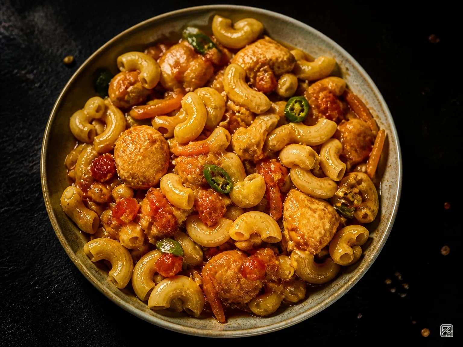 Desi Chicken Macaroni Pasta