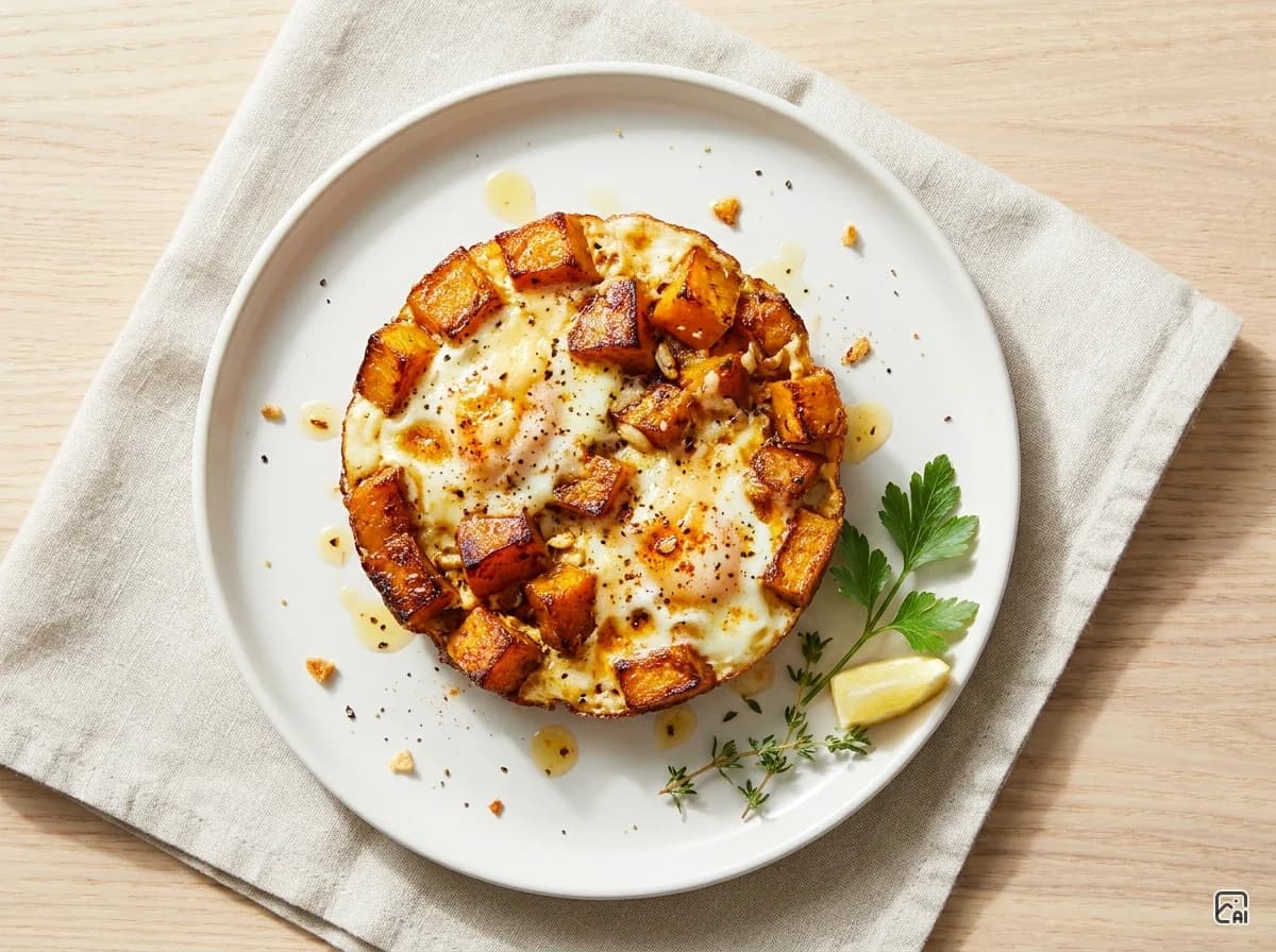 Pumpkin with Eggs and Cheese from the Pan